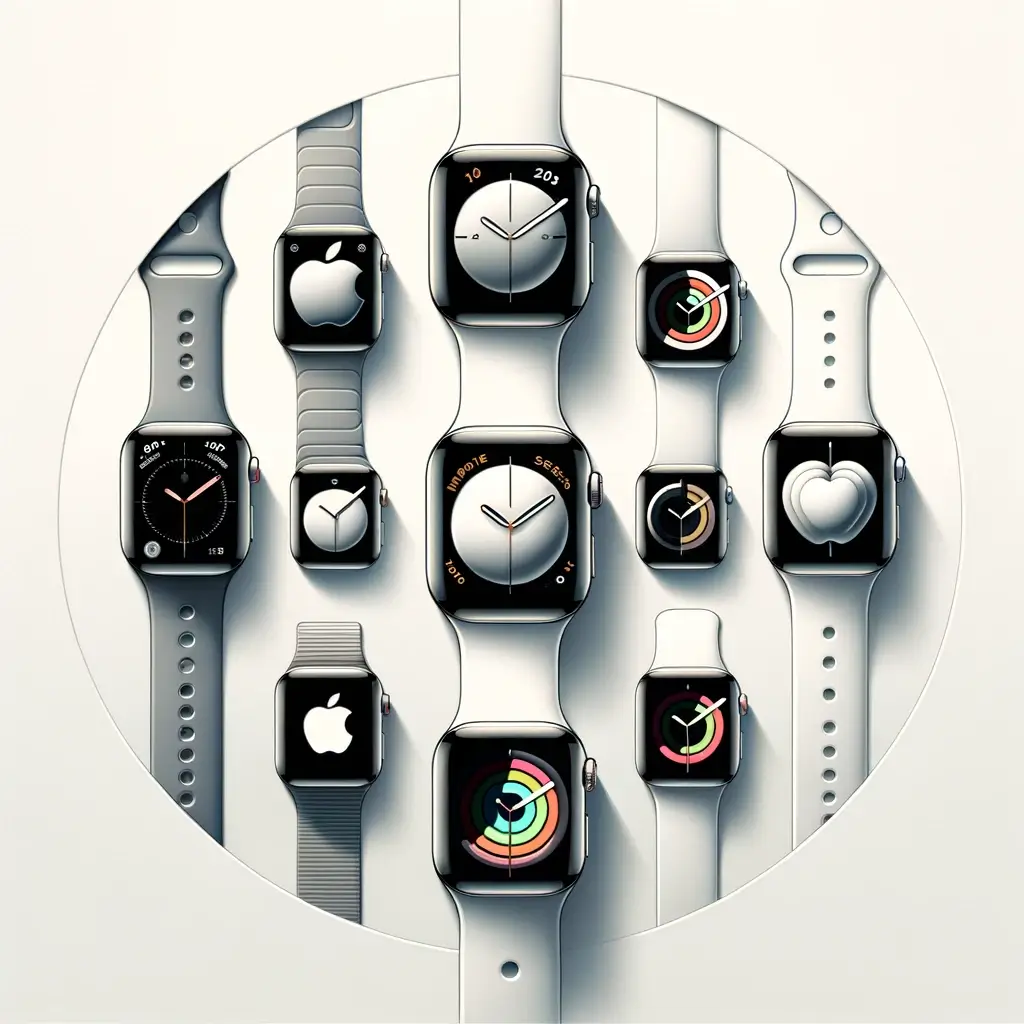 top 10 best Apple smartwatches of 2025. The image should display a variety of Apple smartwatches in (1)
